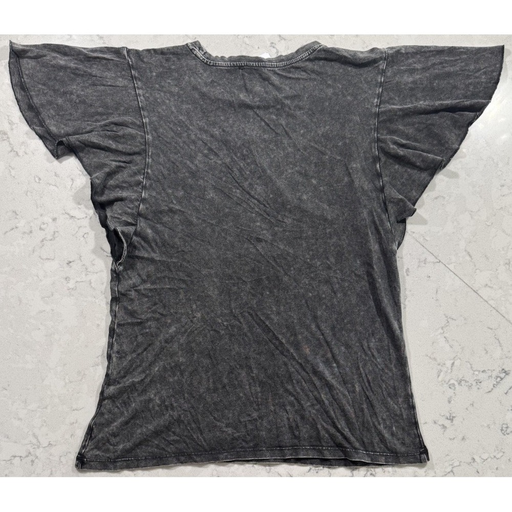 NWT San Francisco 49ers Flutter Sleeve T-Shirt Womens Small Black Relaxed Fit - Picture 9 of 9